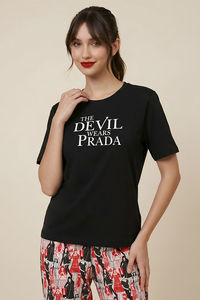 Zivame Devil Wears Prada Knit Cotton Loungewear Set - Tap Shoe — thumbnail 5